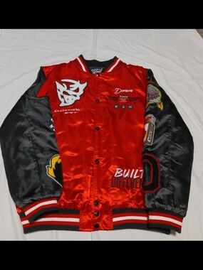 Dodge Demon Satin Bomber Jacket - Red & Black